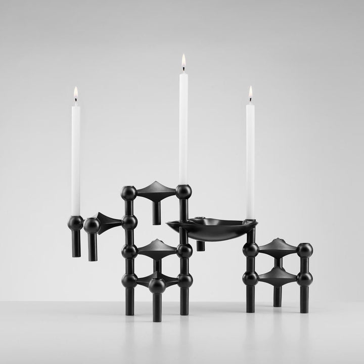 STOFF Nagel Kerzenhalter schwarz matt