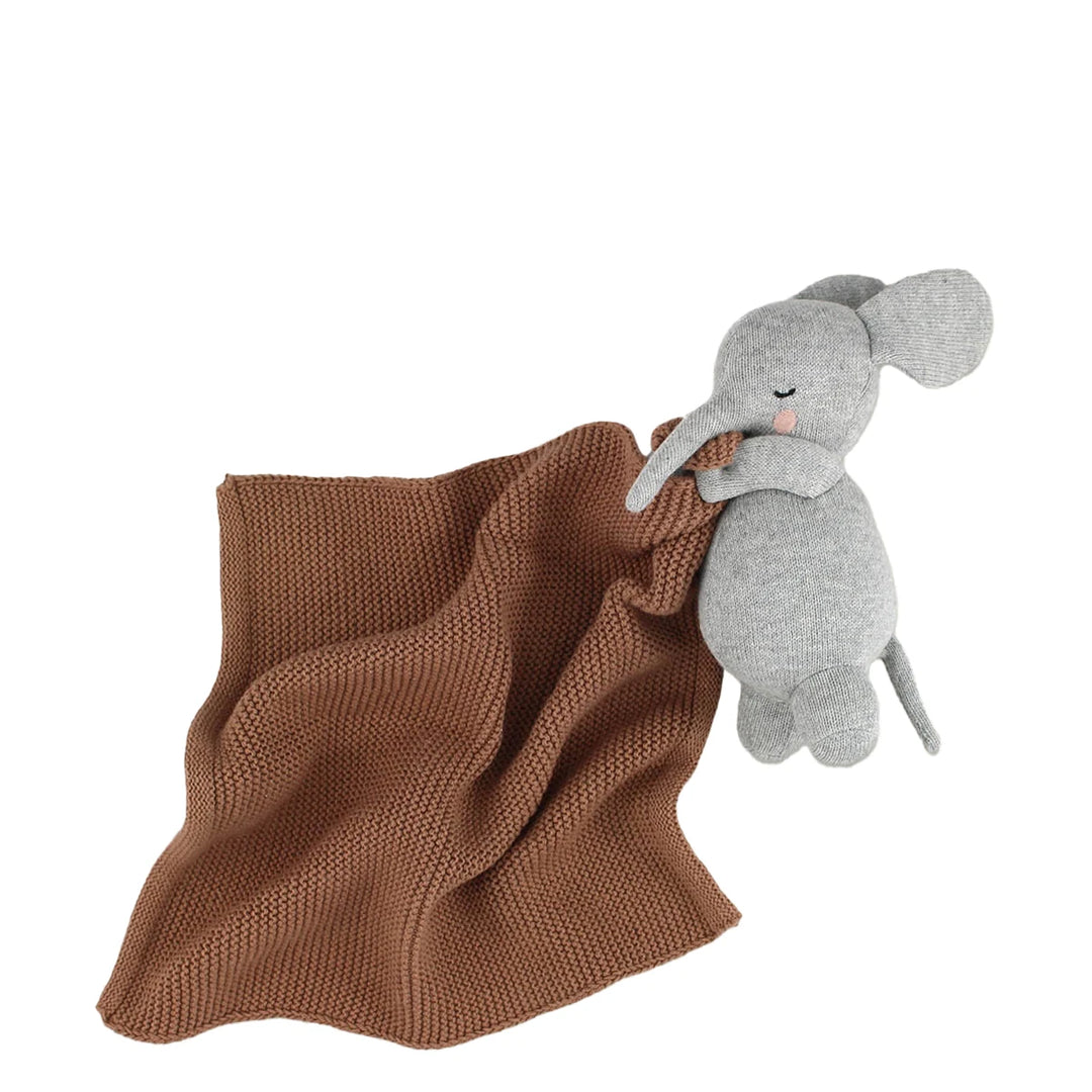 Ava&amp;Yves Kuscheltuch Elefant grau braun groß 7194