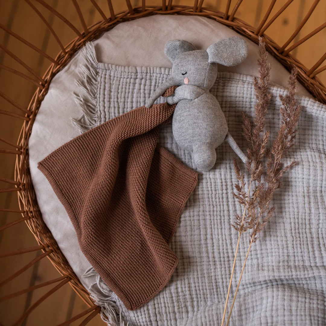 Ava&amp;Yves Kuscheltuch Elefant grau braun groß 7194