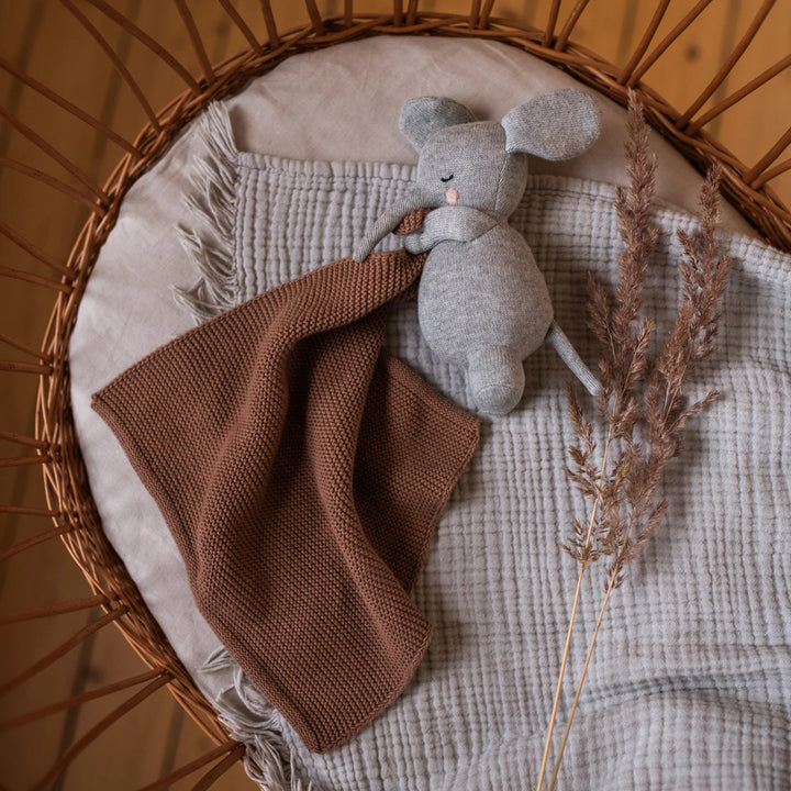 Ava&amp;Yves Kuscheltuch Elefant grau braun groß 7194