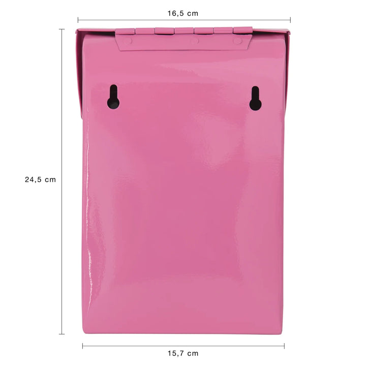 Briefkasten für Kinderspielhaus Pink Metall Rückseite