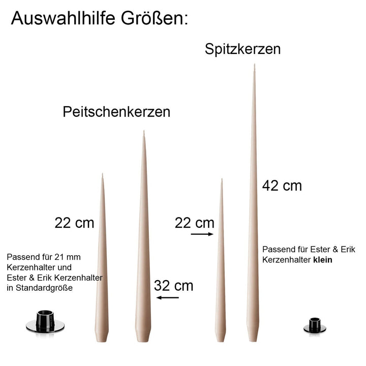 ester &amp; erik - Schmale Spitzkerze Ø 1,6 cm - Nougat Note Nr. 18