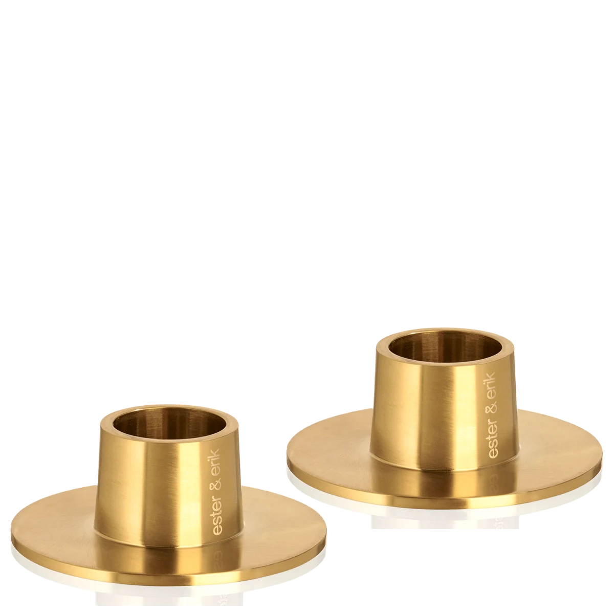 Ester & Erik Kerzenhalter Medium gold matt, 2 er Set