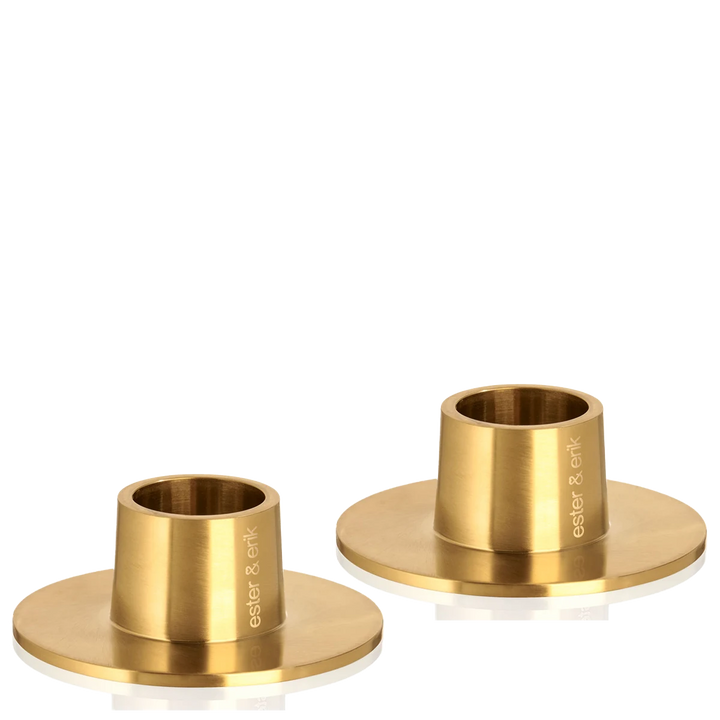 Ester &amp; Erik Kerzenhalter Medium gold matt, 2 er Set