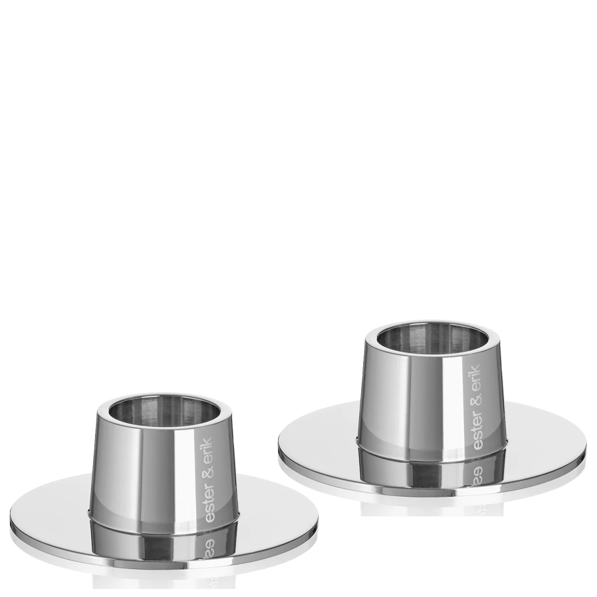Ester & erik Kerzenhalter silber glänzend medium 2er Set