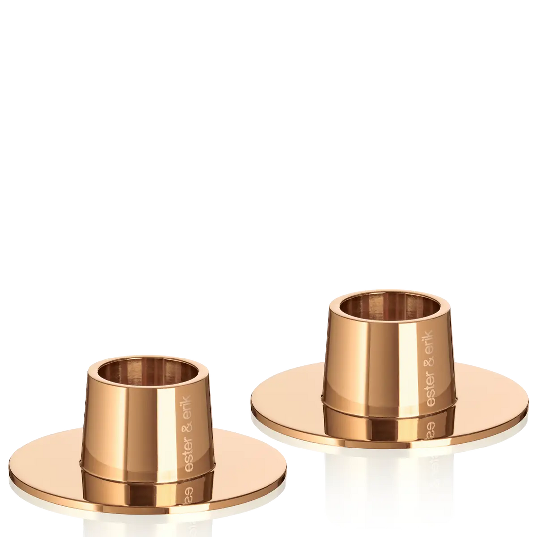 Ester Erik Kerzenhalter Peitschenkerzen rosegold glänzend medium