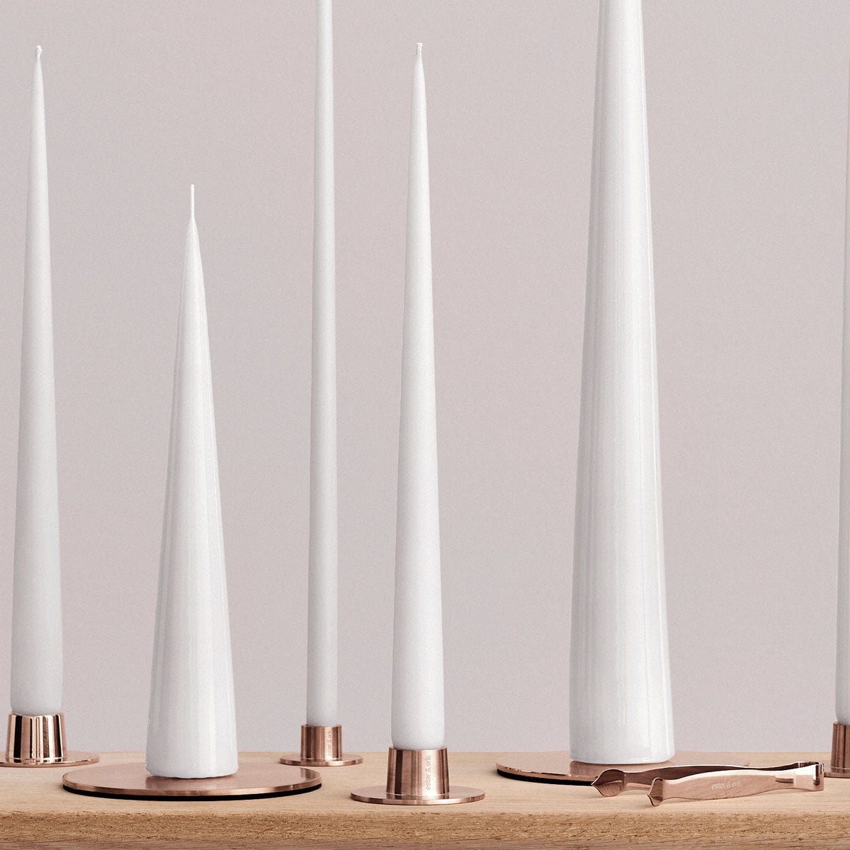 Ester & Erik Kerzenhalter rosegold Medium glänzend