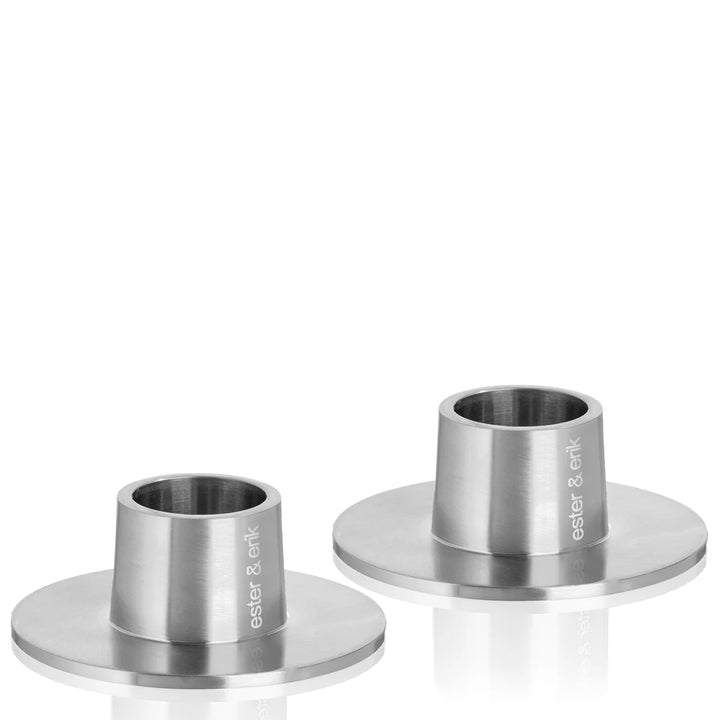 ester &amp; erik Kerzenhalter silber matt medium 6 cm