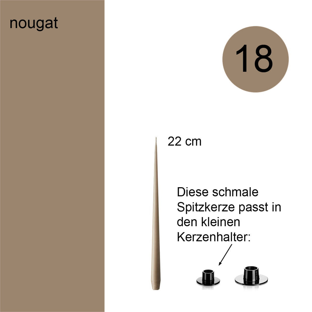 ester &amp; erik - Schmale Spitzkerze Ø 1,6 cm - Nougat Note Nr. 18