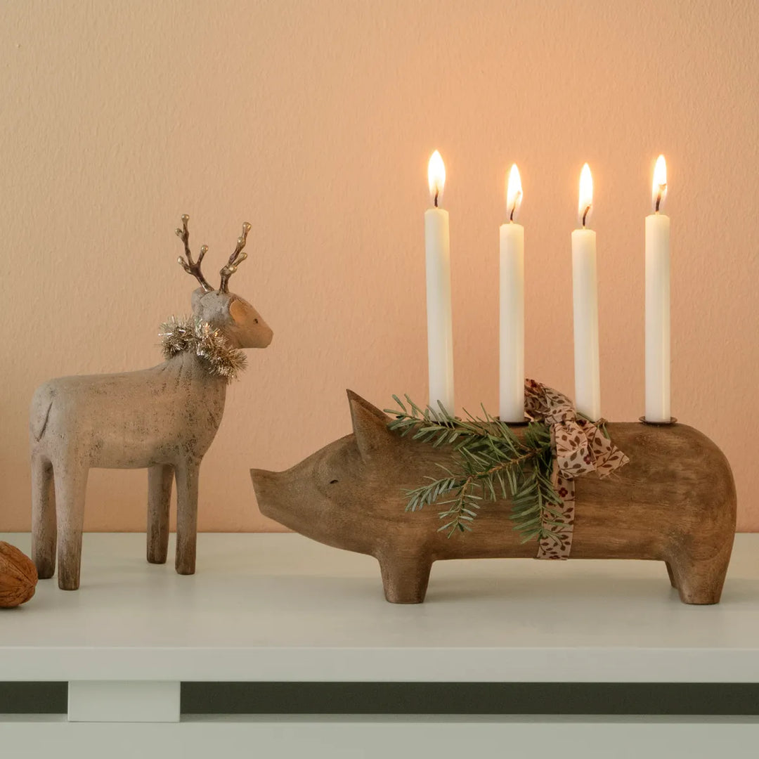 Maileg Kerzenhalter Schwein Advent vier Kerzen