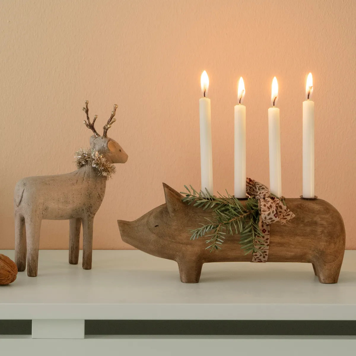 Maileg Kerzenhalter Schwein Advent vier Kerzen