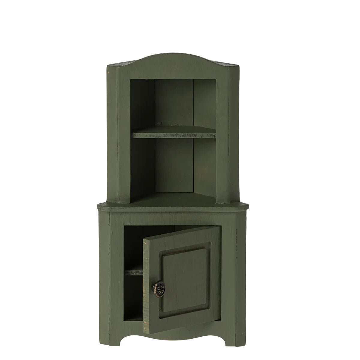 Maileg Eckschrank Maus dunkelgrün geöffnet 11-4002-01