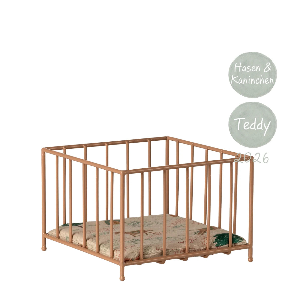 Maileg Gitterbett Laufgitter Mikro rosa Powder Hasen Kaninchen 11-6103-00