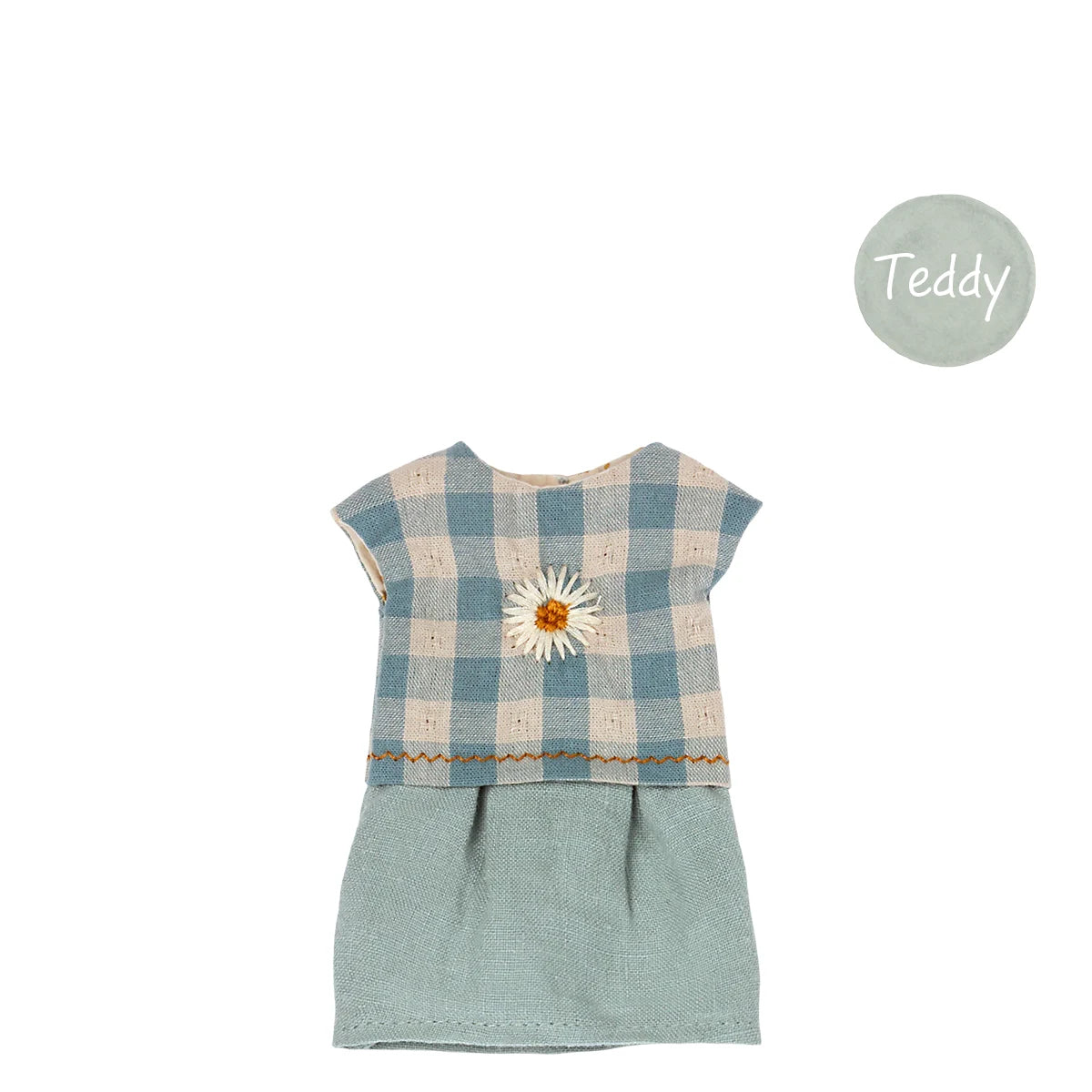 Maileg Kleid Teddy Mama blau kariert 16-1825-00