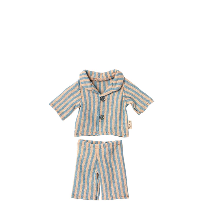 Maileg Schlafanzug Pyjama Teddy Kind Junior blau gestreift 16-1831-00