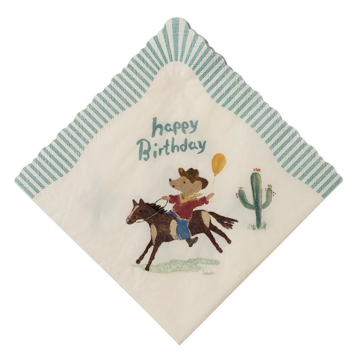 Maileg Serviette Happy Birthday Cowboy Maus Pony 15-5300-00
