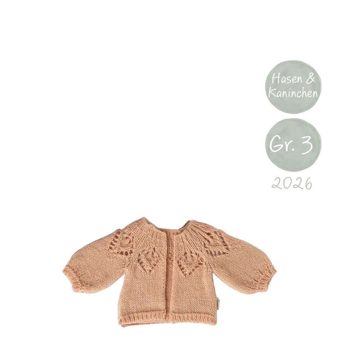 Maileg Strickjacke Größe 3 hellrosa Hasen Kaninchen