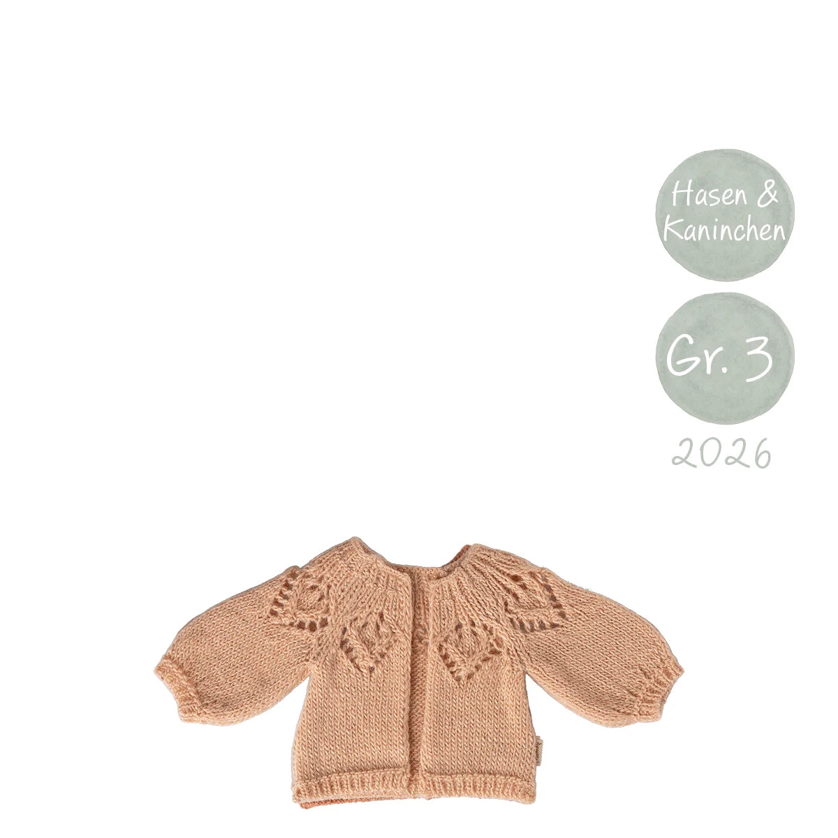 Maileg Strickjacke Größe 3 hellrosa Hasen Kaninchen