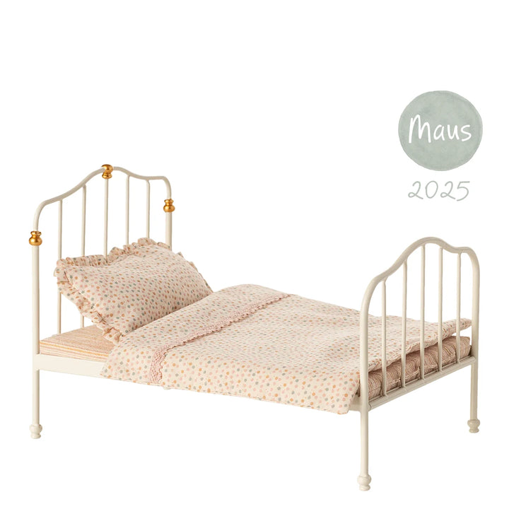 Maileg Vintage Bett Maus creme weiß Mama Papa Eltern 11-5124-00