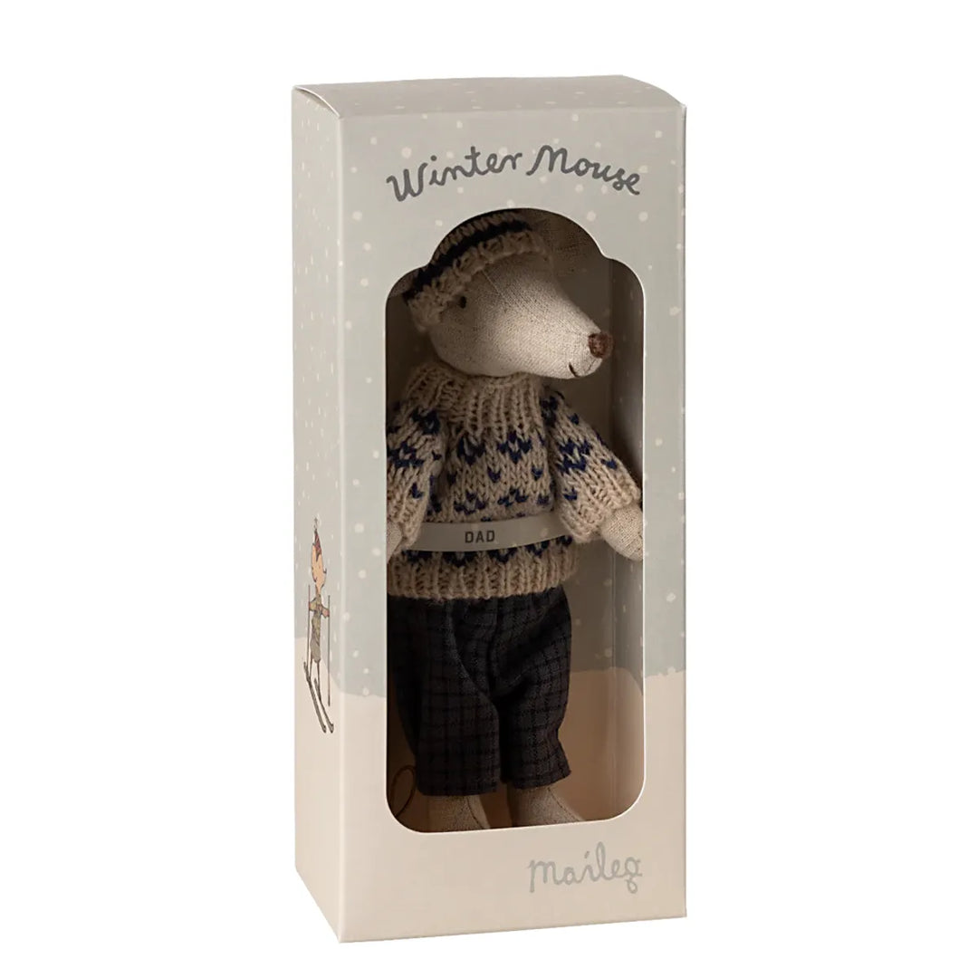 Maileg Wintermaus Skiset Papa Blau Verpackung 17-4305-00