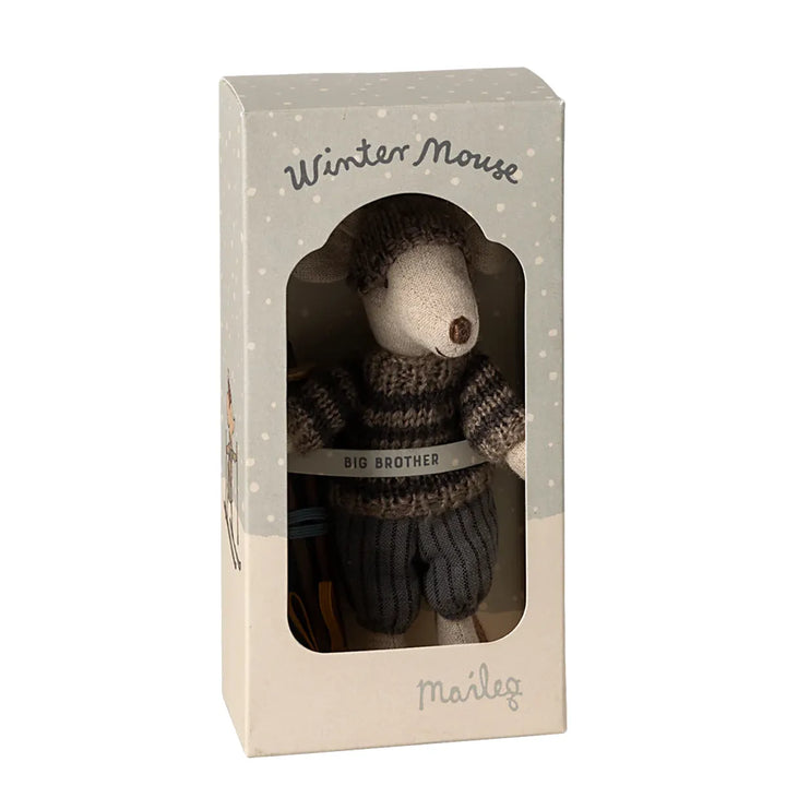 Maileg Wintermaus Skiset Großer Bruder grau Verpackung 17-4211-00