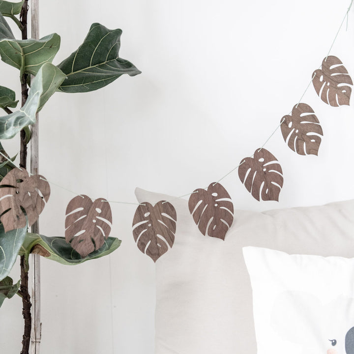 Daheim Deko Holzgirlande Monstera