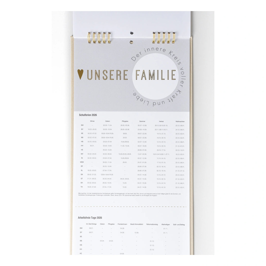 Räder Familienplaner 2026 – Ferien- und Feiertagsübersicht 2026 – 0017576