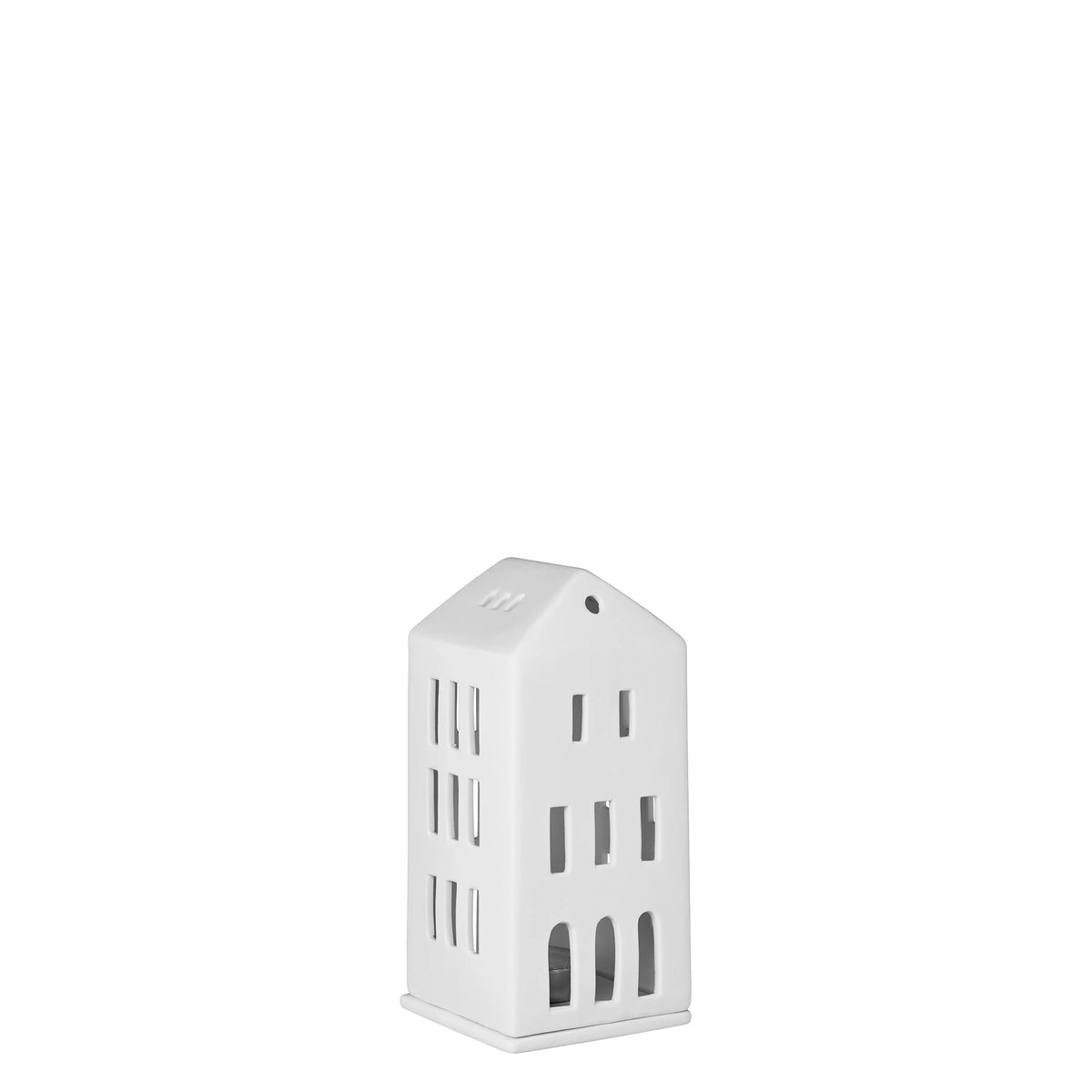 Räder Lichthaus Walmdach aus weißem Porzellan mit Kerzenteller – 0012957