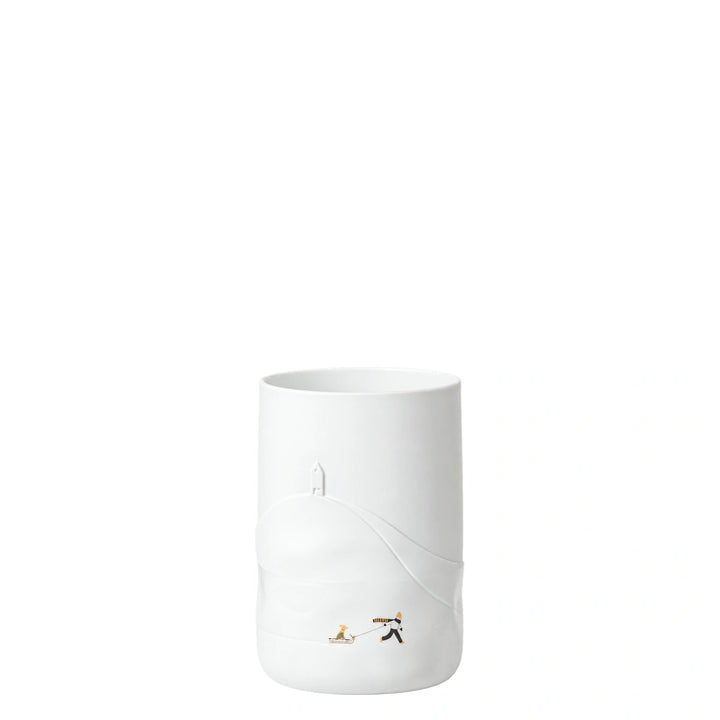 Räder Schneetag Vase Hundeschlitten 0092546 – Vorderansicht mit Hundeschlittenmotiv in Schwarz und Gold
