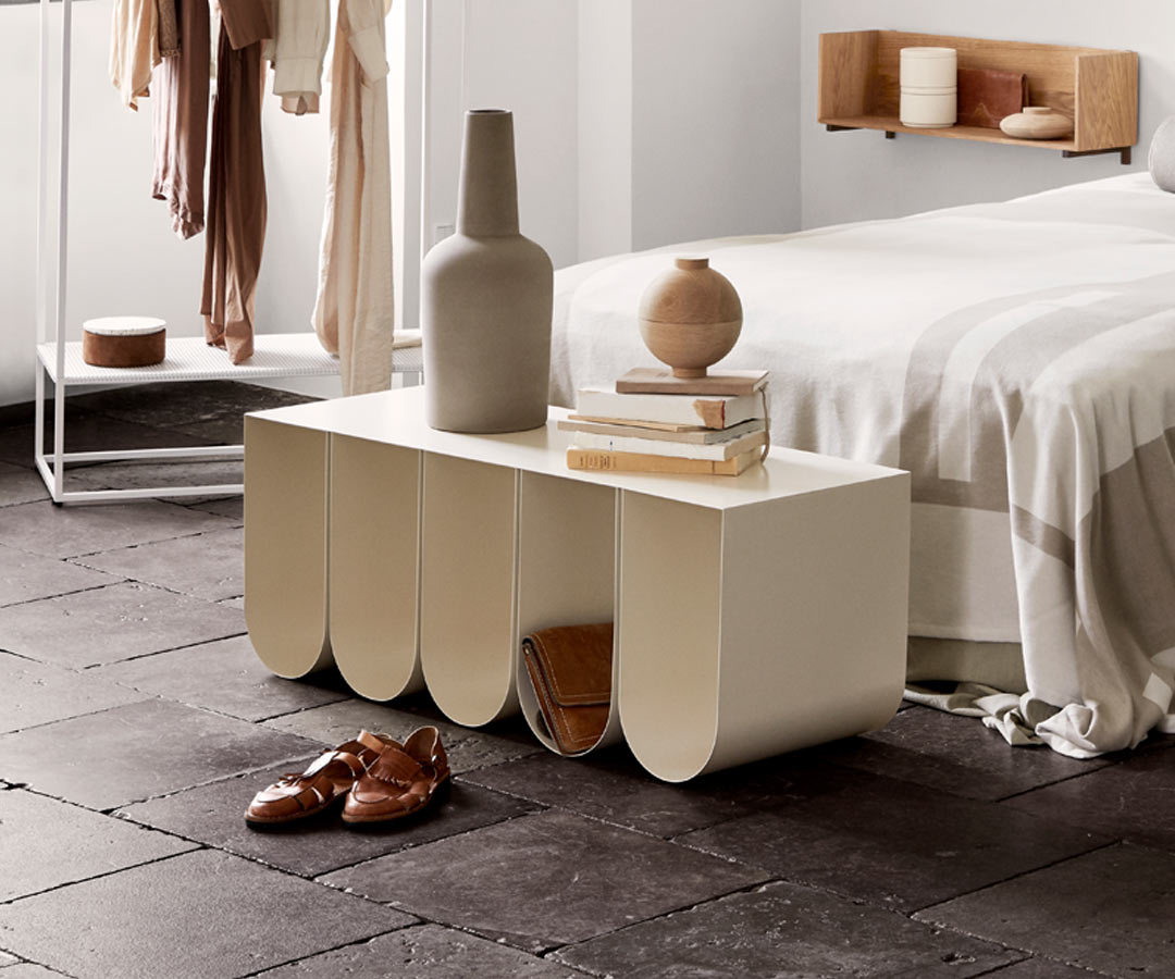 Kristina Dam Sitzbank Curved Bench Beige | Weiß