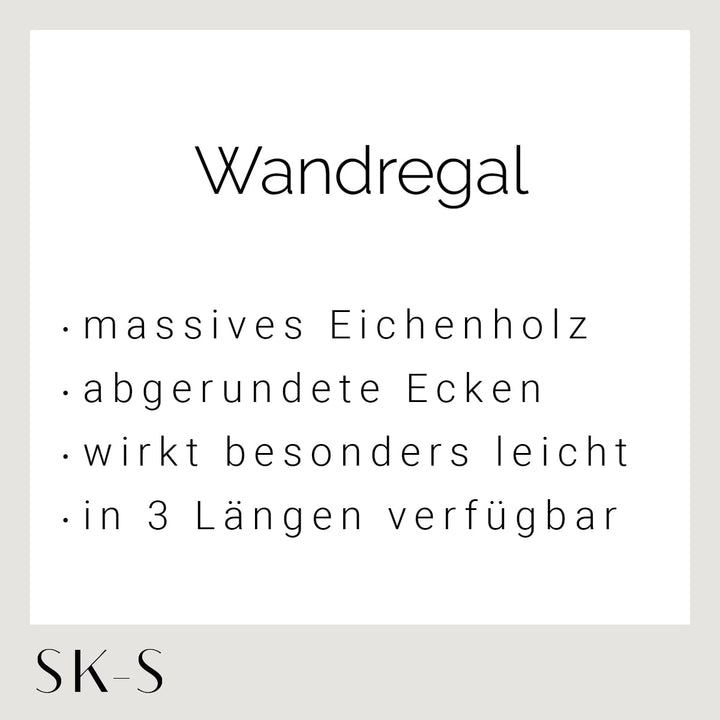Wandregal massive Eiche