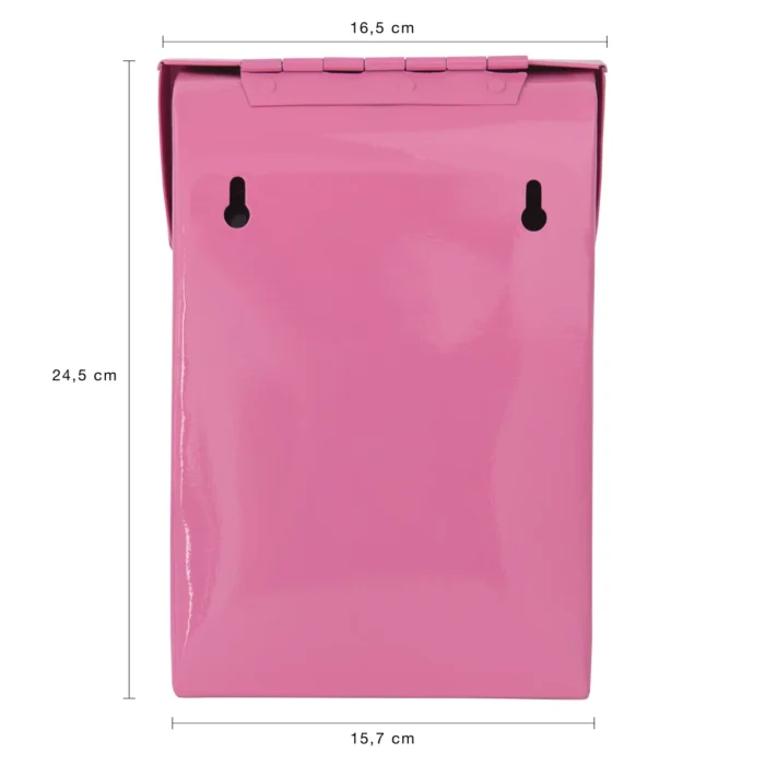 Briefkasten für Kinderspielhaus Pink Metall Rückseite