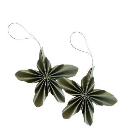 Cooee Paper Stars sage green Papieranhänger Sterne grün