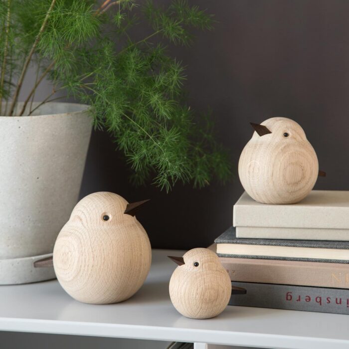 Novoform Sparrow Eichenholz Vogelfigur