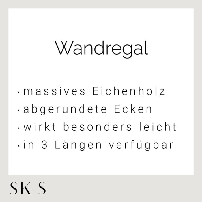 Wandregal massive Eiche