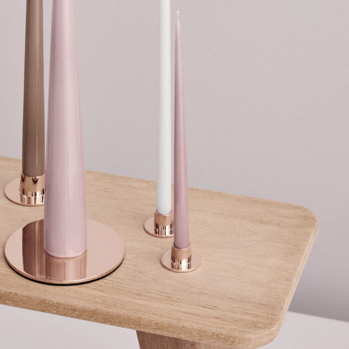 Ester & Erik Kerzenhalter rosegold glänzend