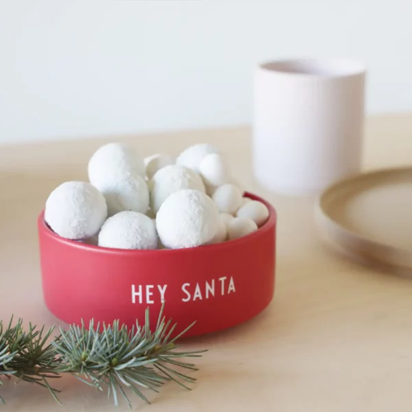 Design Letters Snack Schale Hey Santa rot