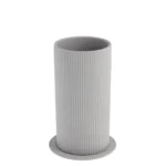Storefactory Vase Ede hellgrau geriffelt