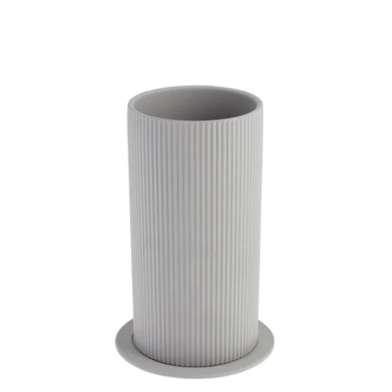 Storefactory Vase Ede hellgrau geriffelt