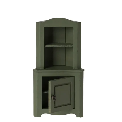 Maileg Eckschrank Maus dunkelgrün geöffnet 11-4002-01