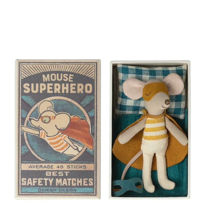 Maileg Superheldenmaus Kleiner Bruder Streichholzschachtel 17-3101-00