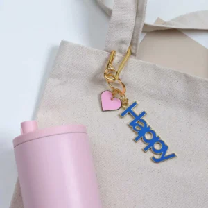 Design Letters Key Ring Happy