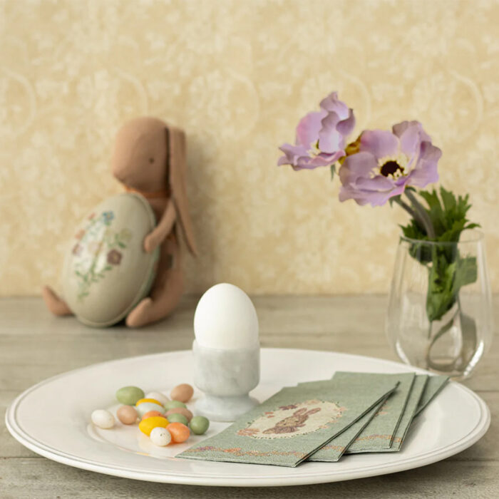 Maileg Servietten Hase Lapin de Pâques - Grün/Rosa – Bild 2