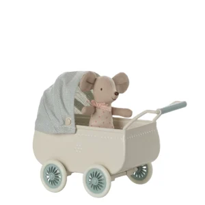 Maileg Kinderwagen Babymaus Minze 11-5103-00