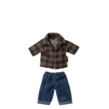 Maileg Kleidung Papa Maus braun kariertes Hemd Hose 17-5310-00
