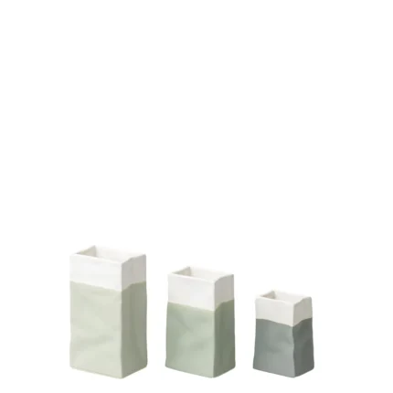 Räder Minivasen Set Porzellantüte grün 0017450