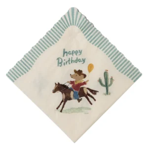 Maileg Serviette Happy Birthday Cowboy Maus Pony 15-5300-00