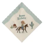 Maileg Serviette Happy Birthday Cowboy Maus Pony 15-5300-00