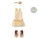 Maileg Ballettkleidung Ballettanzug Größe 2 Creme Gelb Hasen Kaninchen