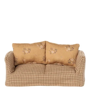 Maileg Couch Maus gelb Karo Kissen 11-5406-00
